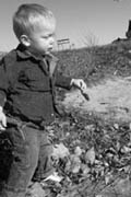 Black-white-child-playing